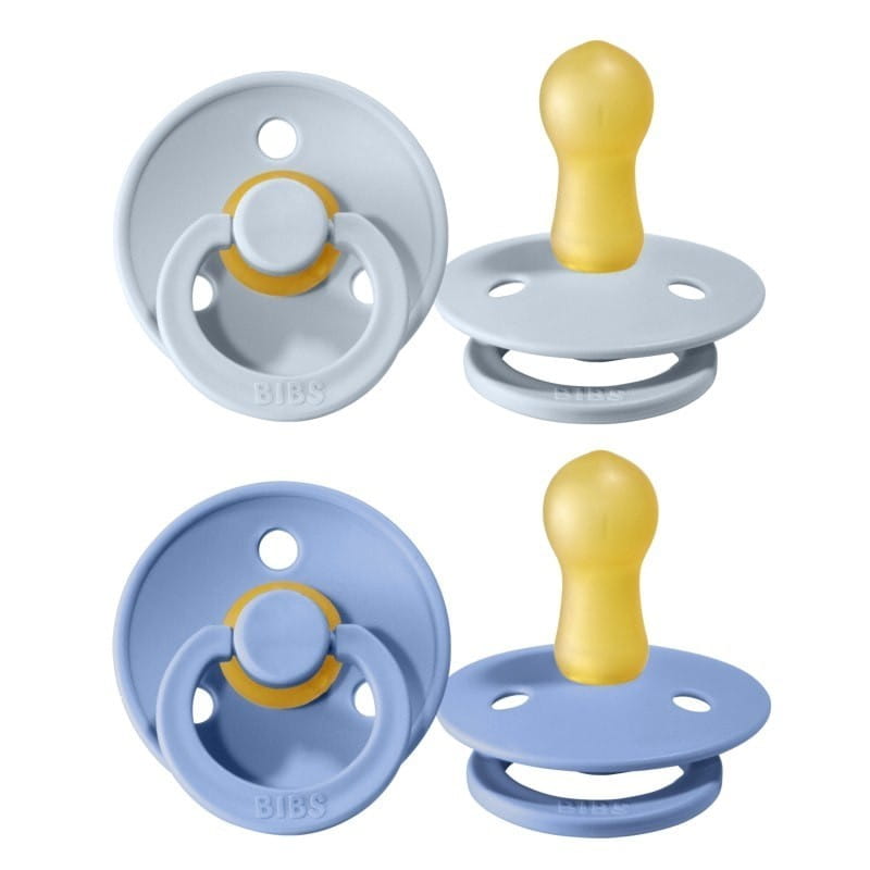 Smoczek Uspokajający z Naturalnego Kauczuku S 0-6 mies. Sky & Baby blue 2-pack - BIBS