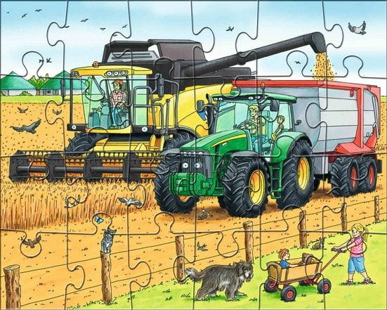 Puzzle z traktorem 24 el. Obrazki 3w1 - Haba