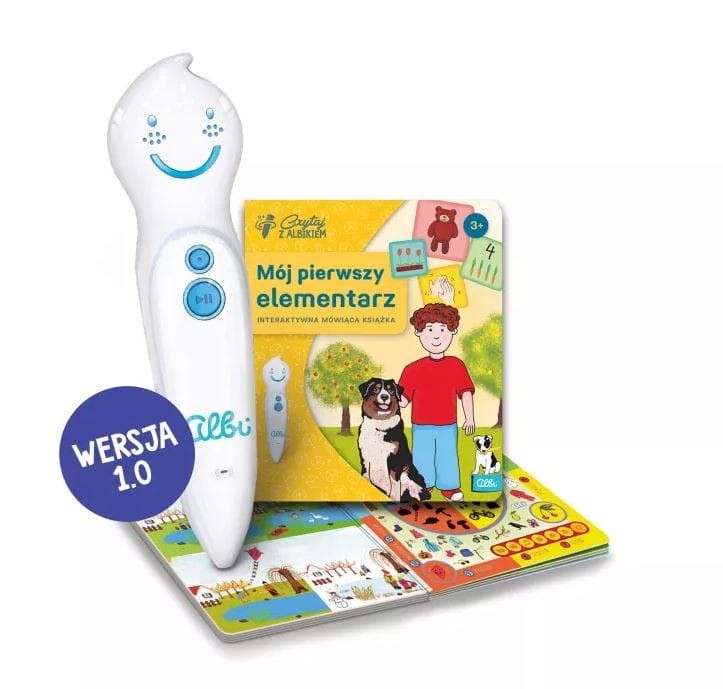 Mój pierwszy elementarz zestaw pióro Albik i Interaktywna Książka Czytaj z Albikiem