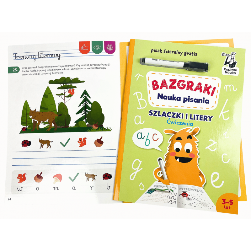 Bazgraki. Nauka pisania. Szlaczki i litery. Ćwiczenia 3-5 lat