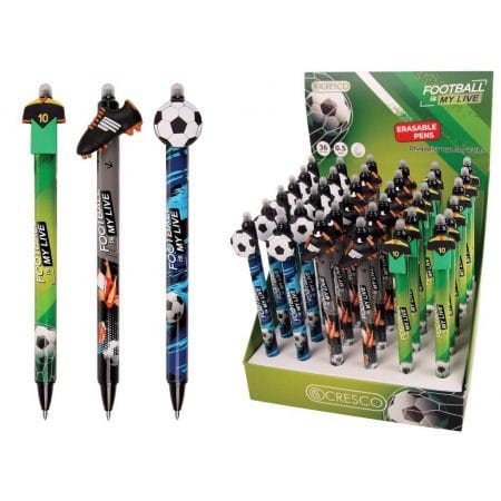 Zestaw długopisy wymazywalne piłkarskie 3 szt. Football Cresco