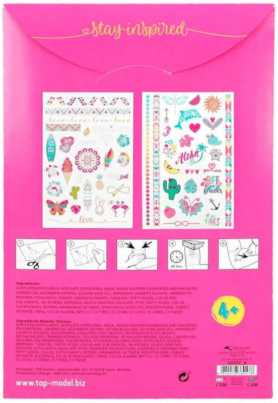 Zmywalne Tatuaże dla Dzieci Metaliczne - TOPModel