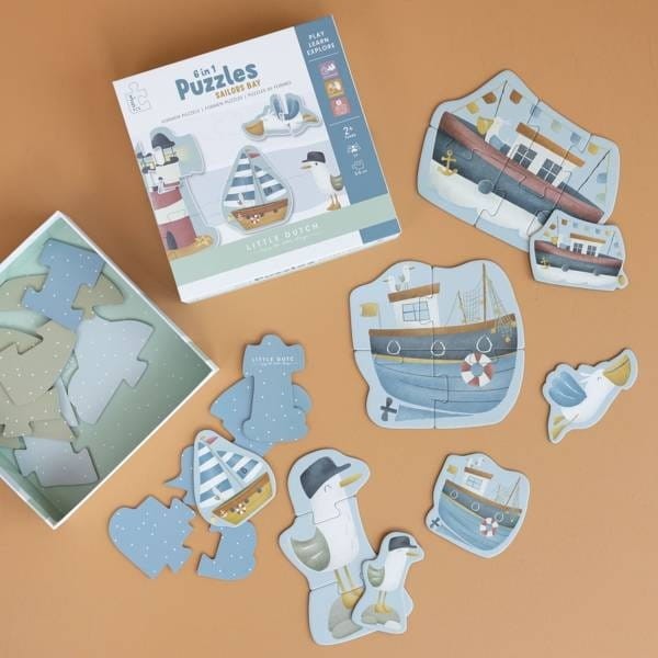 Puzzle 6w1 o wzrastającej liczbie 3,4,5 el. Sailors Bay - Little Dutch