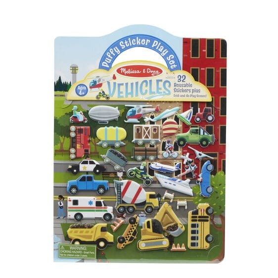 Wielorazowe Naklejki z Planszami Pojazdy - Melissa & Doug