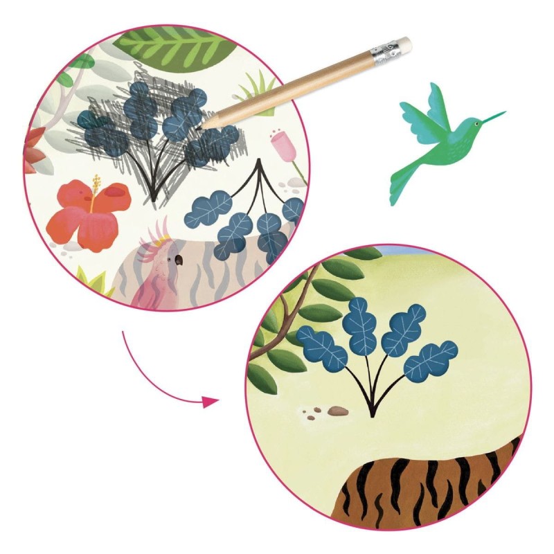 Kalkomania Dzikie Zwierzęta Obrazki Inspirowane Rousseau - Djeco