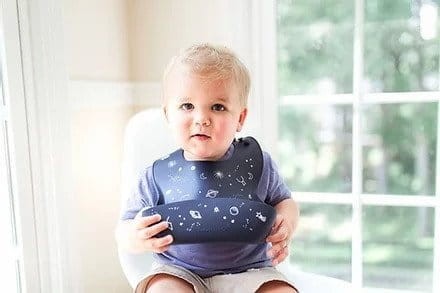Silikonowy Śliniak z Kieszonką Space - LouLou Lollipop
