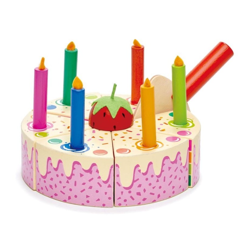 Drewniany Tort Urodzinowy ze Świeczkami - Tender Leaf Toys