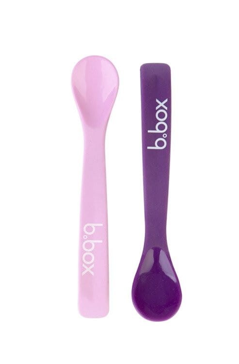 B.box - zestaw dwóch silikonowych łyżeczek Baby Spoon róż