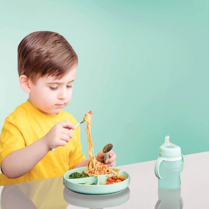 Talerzyk z Przyssawką i Przegródkami Miętowy - Everyday Baby