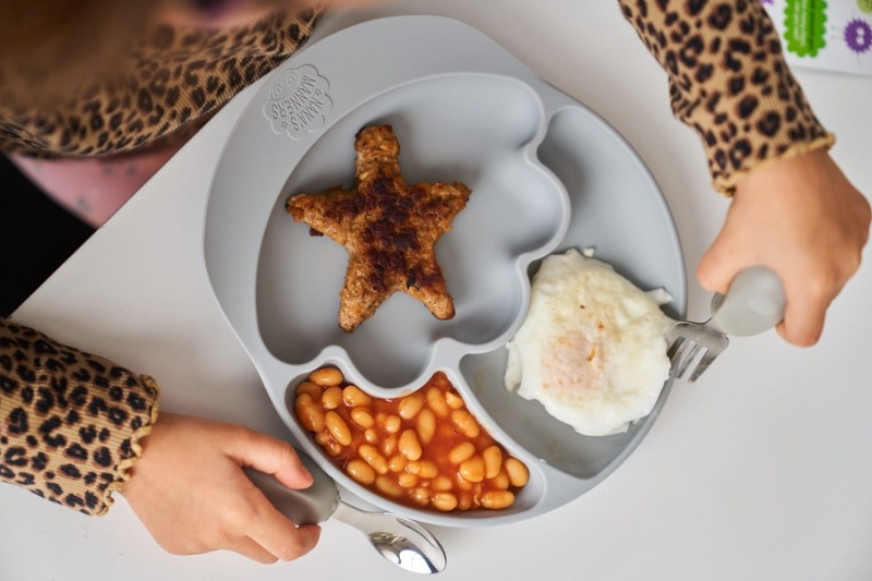 Talerzyk z Przyssawką i Przegródkami Szary - Nana's Manners