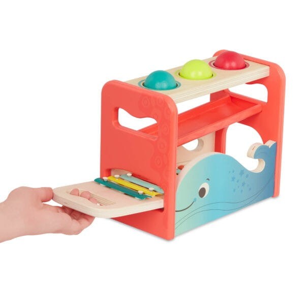 Kulodrom cymbałki sorter 2w1 Xylo-Pound Whale - b.toys