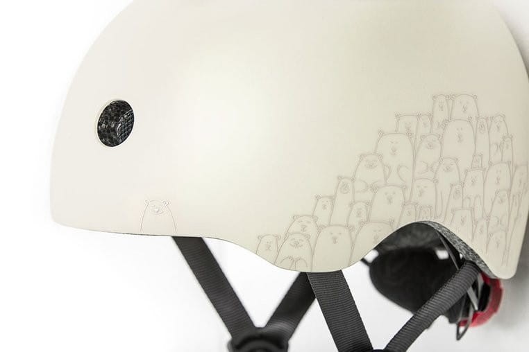 Kask z Odblaskami i Lampką LED Ultralekki na Hulajnogę i Rower dzieci 1-5 lat Ash Bear - Scoot & Ride