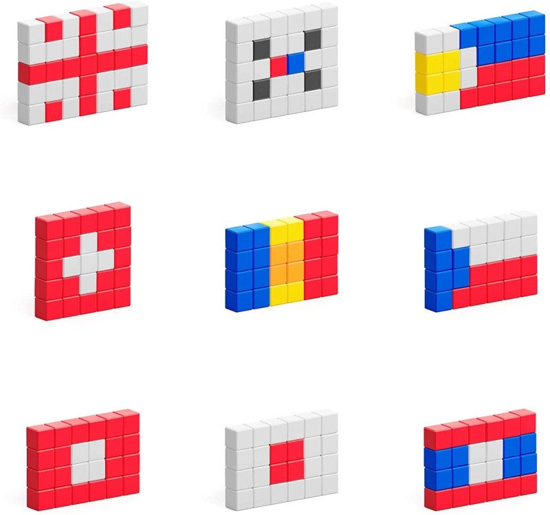 Klocki Magnetyczne Pikselowe 111 el. Flags - Pixio