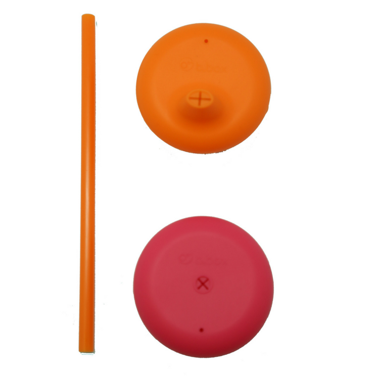 B.box silikonowe nakładki na kubek, słomka, etui Silicone lids róż