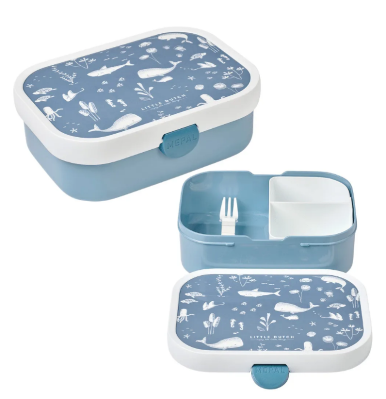 Lunchbox śniadaniówka z widelczykiem Ocean - Little Dutch