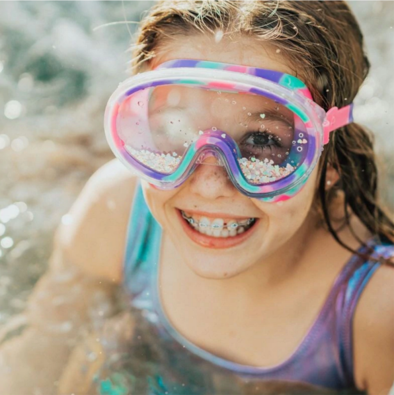Maska do pływania z Brokatem i Gwiazdkami Tęczowa - Bling2O
