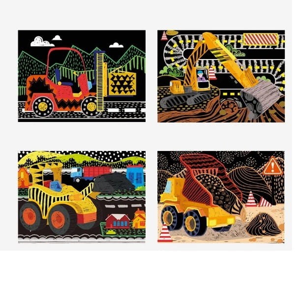 Wydrapywanki Maszyny Budowlane 8 szt. Scratch Space - Avenir