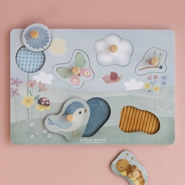 Układanka Sensoryczna Puzzle Flowers & Butterflies - Little Dutch