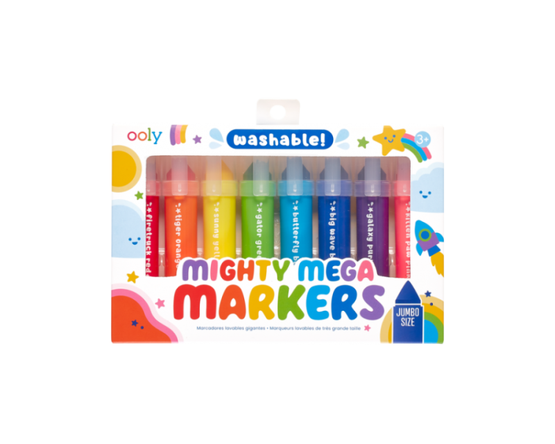 Flamastry łatwo zmywalne 8 kolorów Mighty Mega – Ooly