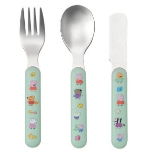 Zestaw sztućców nóż widelec łyżka Świnka Peppa - Petit Jour Paris
