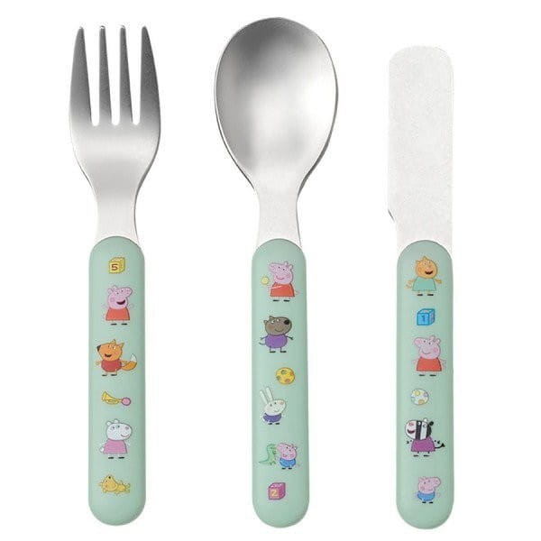 Zestaw sztućców nóż widelec łyżka Świnka Peppa - Petit Jour Paris