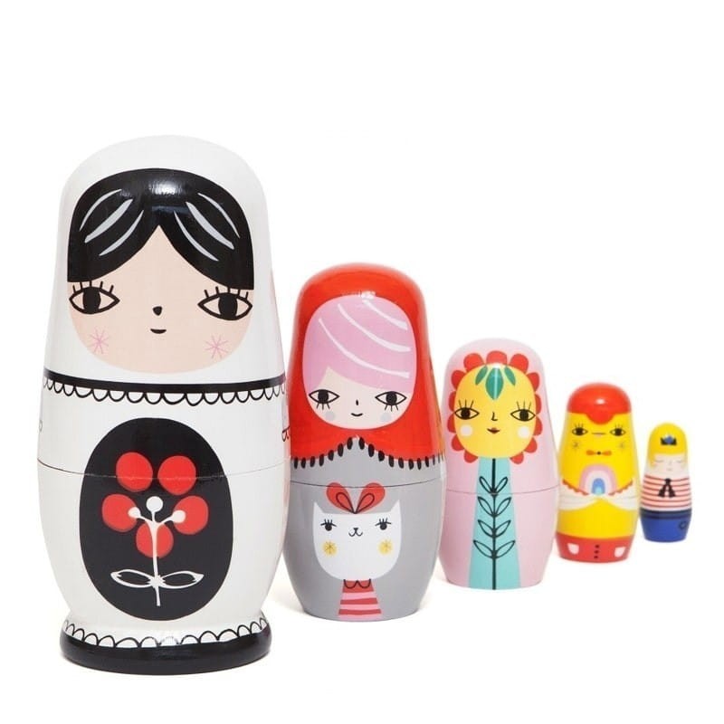 Matrioszki drewniane Fleur & Friends - Petit Monkey