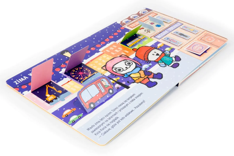 Jaka piękna zima. Kicia Kocia i Nunuś. Książka z okienkami