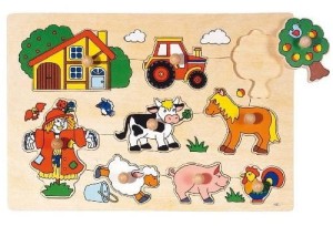 Puzzle z uchwytami Farma układanka - Goki
