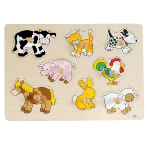 Puzzle z uchwytami Zwierzęta układanka - Goki