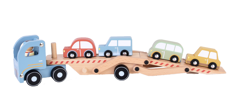 Piętrowa Laweta z 4 samochodzikami - Little Dutch