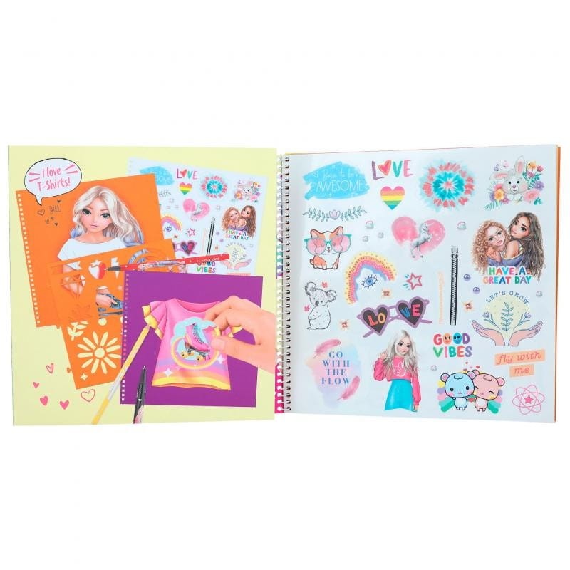 Szkicownik z Naklejkami i Szablonami Projektowanie T-Shirt Designer - Top Model