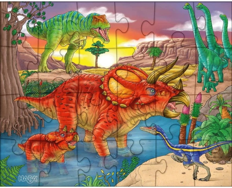 Puzzle Dinozaury 24 el. Obrazki 3w1 - Haba