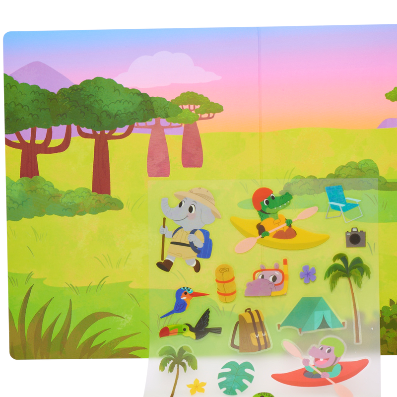 Kalkomania Obraz z Naklejek Przygoda w Dżungli - Ooly