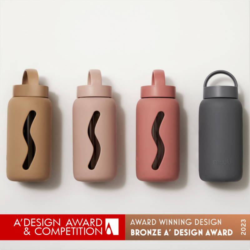 Motywacyjna Butelka do Picia Wody 500ml ze Szkła Desert Rose - Muuki