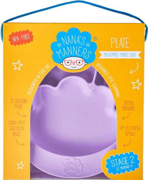 Talerzyk z Przyssawką i Przegródkami Fioletowy - Nana's Manners