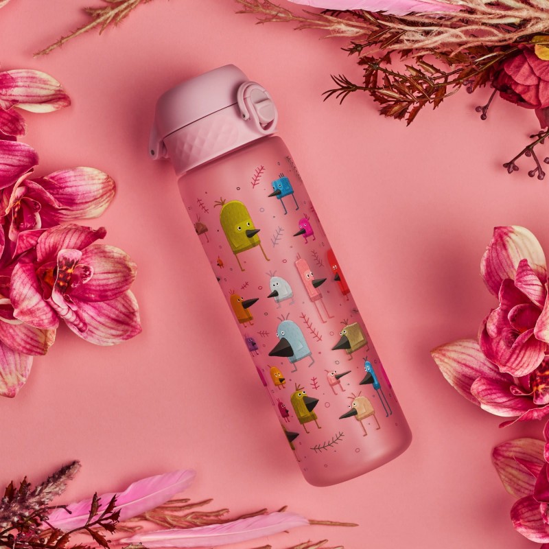 ION8 Bidon Butelka Sportowa Ptaki Różowa 500 ml