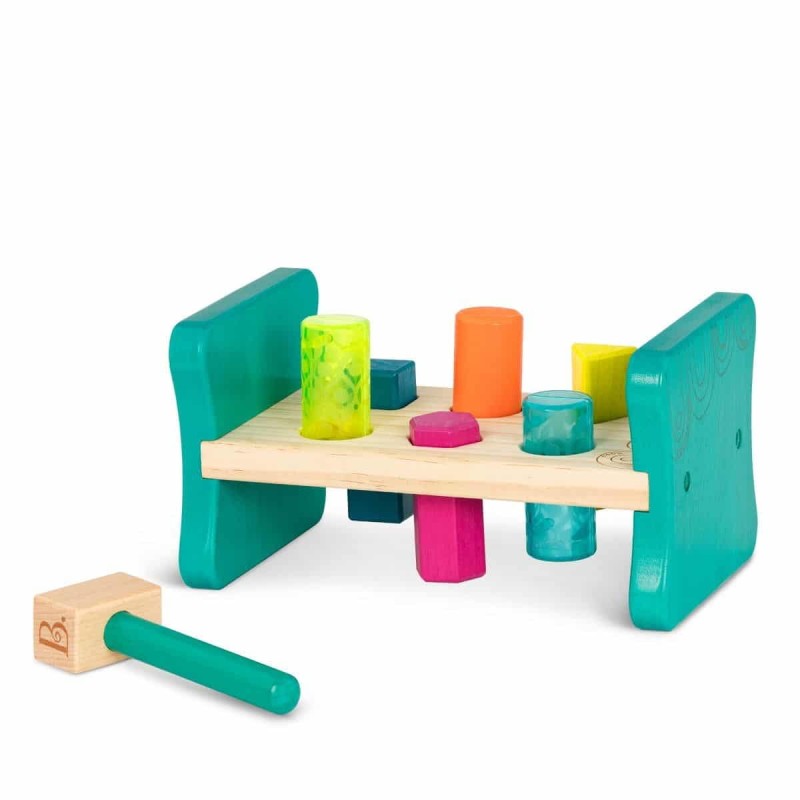 Drewniana przybijanka z młotkiem Colorful Pound & Play - b.toys
