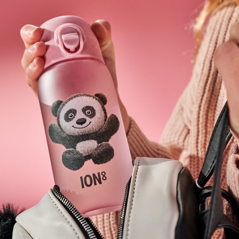 iON8 Bidon dla Dzieci Panda różowy 400 ml