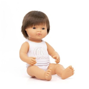Pachnąca Lalka Chłopiec Europejczyk 38cm brązowe włosy - Miniland Doll