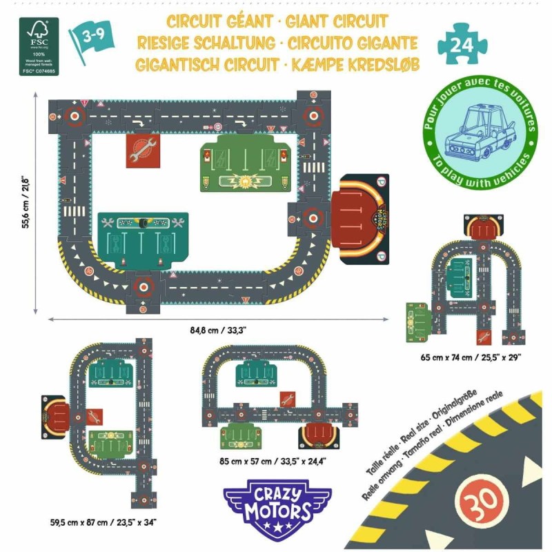 Puzzle Droga 24 el. Crazy Motors - Djeco