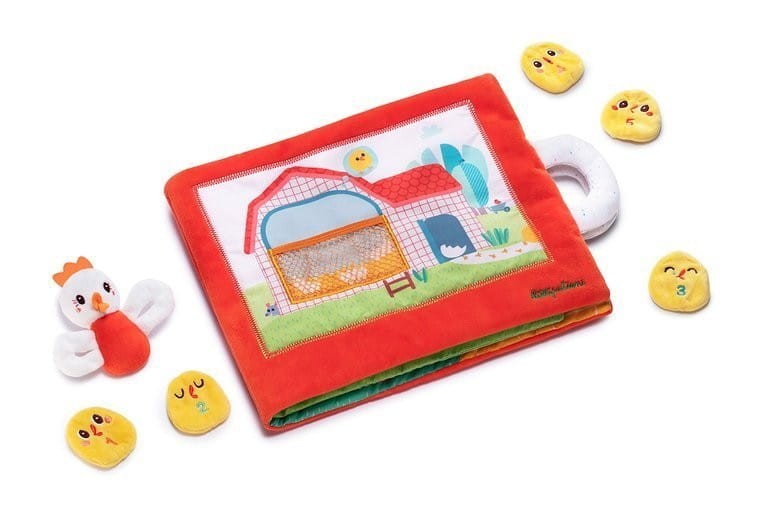 Książeczka Sensoryczna miękka Kurka i pisklaki - Lilliputiens