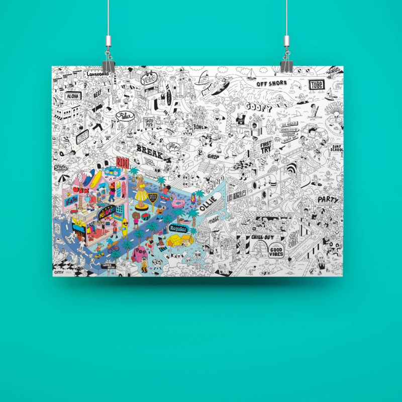 Wielka Kolorowanka SURF & SKATE - omy