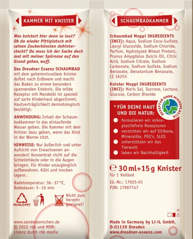 Truskawkowa Strzelająca Kąpiel Moppi Płyn z Cukrem Dresdner Essenz