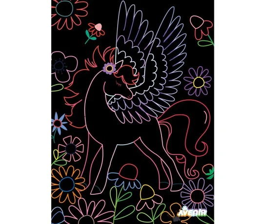 Kolorowe Wydrapywanki Pegazy 4 szt. Scratch Art - Avenir