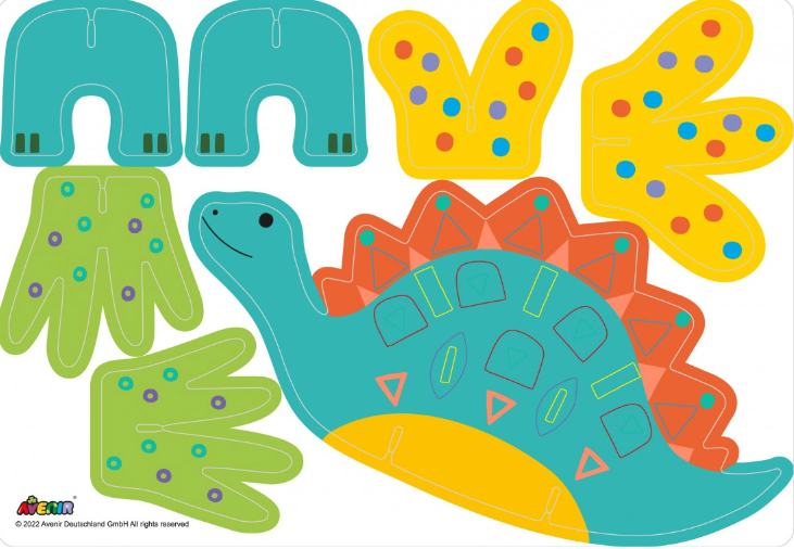 Dinozaury Trójwymiarowa Scenografia z Naklejkami - Avenir
