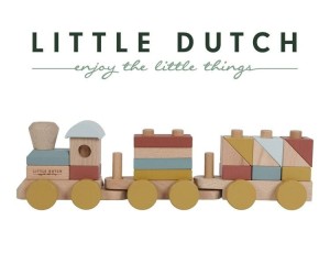 Drewniany Pociąg z Klockami Nature Pociąg - Little Dutch