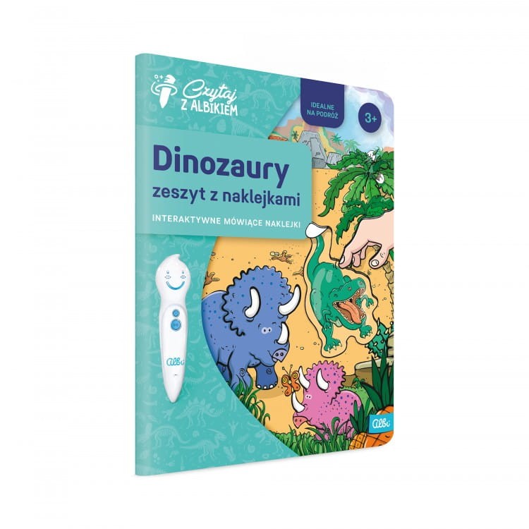 Dinozaury Interaktywne mówiące naklejki zeszyt - Czytaj z Albikiem