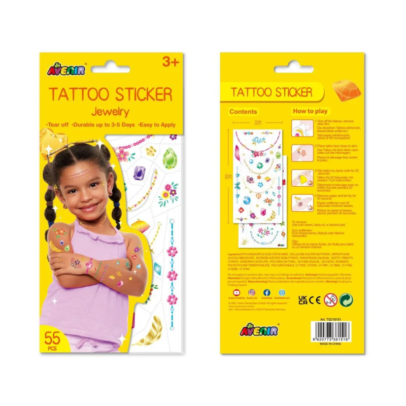 Tatuaże dla dzieci Biżuteria Pozłacane 55 szt. - Avenir