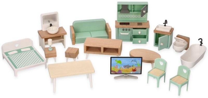 Piętrowy Domek dla Lalek z Windą i Mebelkami 80 cm - Adam Toys