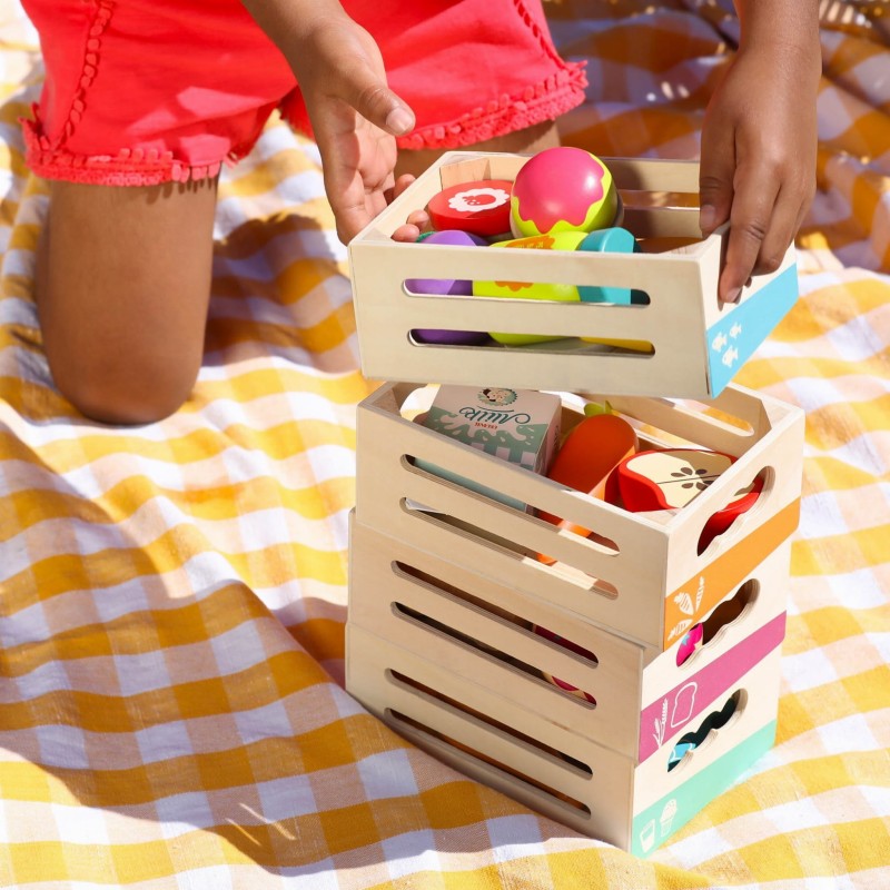 Drewniane Jedzenie w skrzyneczkach Little Foodie Groups - b.toys